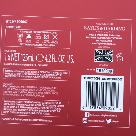 NWT BaylisHarding body lotion&socks soft set - Picture 3 of 8